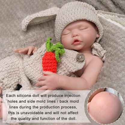 Gileutay 17in Full Silicone Baby Doll Girl Lifelike Sleeping Reborn Dolls Real Life Weighted Newborn Doll Washable Toy for Kids
