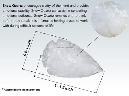 Amazing Gemstone 5 Pieces Snow Quartz Arrowhead, Crystal and Healing Stone Flint Rock Arrow Head - 1 to 1.5 Arrowheads for DIY Project Craft Point Jewelry Making