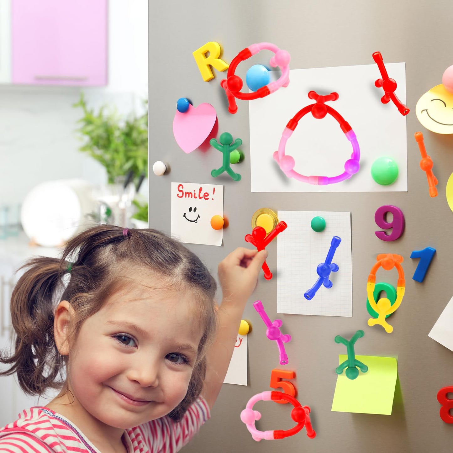 YOTNUS 36pcs Travel Magnetic Toys for Kids Toddlers: Portable & Durable for Airplane Road Trip Car Travel Games, Magnetic-People-Magnet-Men, Creativity & Educational, Fidget Toys for Classroom Office