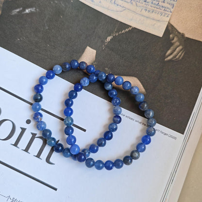 CHCCOYE 6mm Natural Healing Gemstone Bracelet Handmade Yoga Stretch Elastic Bracelet Stress Relief Crystal Jewelry for Men and Women (6mm, Blue Sodalite)