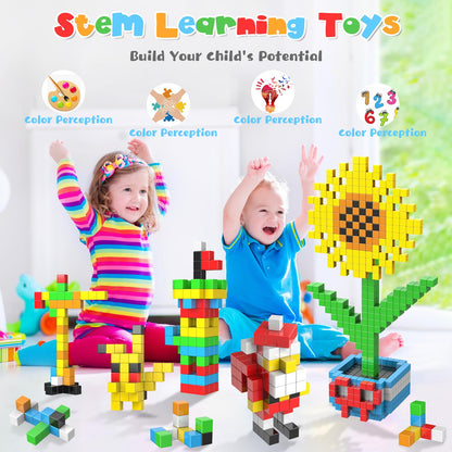 SYSKENI Magnetic Blocks, Gifts for 3 4 5 6 Year Old, Magnet Building Blocks for Toddlers, Girls & Boys, Montessori - Autism - Sensory Magnetic Toys for Kids Ages 3-5 4-8, 1.22inch, 56PCS