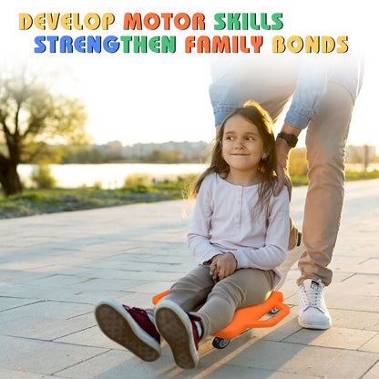 4 Scooter Boards with Handles for Kids Sitting, Floor Scooters Gym Scooters Set with Ropes for School Gym Activities and Indoor Outdoor Play
