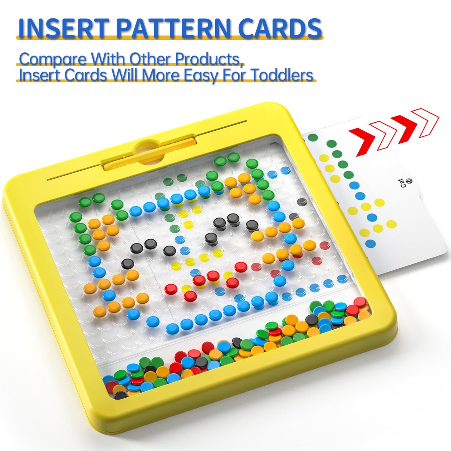 Large Magnetic Dots Board for Kids, Magnetic Drawing Board for Toddlers, Magnetic Dot Art with Magnetic Pen, Montessori Preschool Education Travel Toys for Kids Boys Girls Age 2 3 4 5 6 7 Years Old
