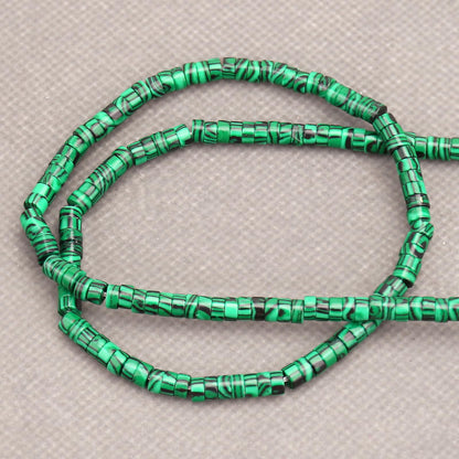BONNY BOXX 150PCs Natural Malachite Spacer Beads, Loose Semi Precious Flat Round Gemstone Heishi Disc Stone Beads for Beading Jewelry Making 4mm*2mm