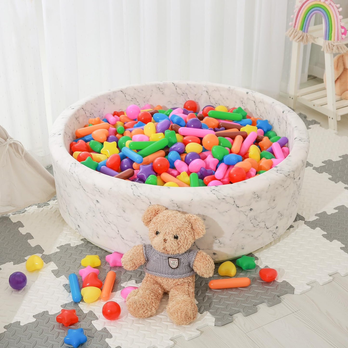 STARBOLO Ball Pit Balls for Kids -Pack of 500 Colorful Ball Pit Balls Crush Proof Plastic Toy Balls for Toddlers Ball Pit, Ball Pit Play Tent, Baby Pool Water Toys