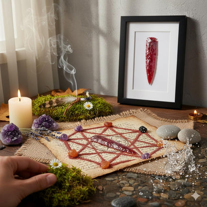 ForestOfCrystals 6 Inch Large Red Obsidian Arrowhead – Handcrafted Crystal Spearhead – Decorative Healing Stone Point for Protection, Meditation, and Home Decor Authentic Gemstone