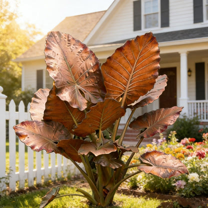 Hardy Elephant Ear Plant Bulbs | Tropical Colocasia for Home Garden & Outdoor Patio Landscaping (4)