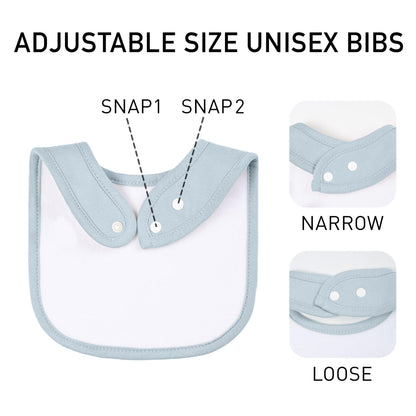 10 Pack Cotton Snap Bibs for Baby Boy Girl, Super Soft Drool Bibs for Teething and Feeding