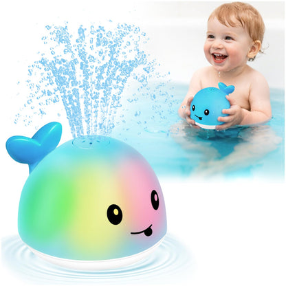 Gigilli Whale Bath Toy Sprinkler, Light Up Bath Toys for Kids Ages 1-3 Infant Baby Bath Toys 1 2 3 Year Old, Toddler Bathtub Bath Foutain Toys, Baby Pool Toys 6-12-18 Months Boys Girls Birthday Gifts