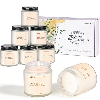 Scented Candles Gift Set, 8 Pack Soy Wax Candles for Home, Long Lasting Burn Floral Fresh Aromatherapy Scents for Women, Birthday, Holiday
