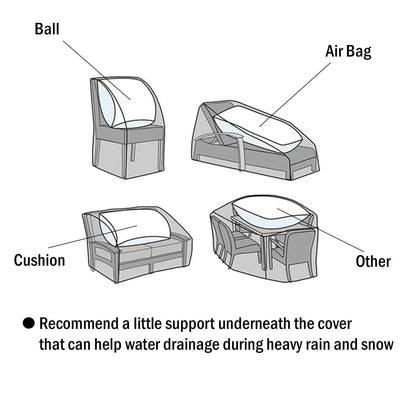F&J Outdoors Patio Furniture Covers, Waterproof Anti-UV for Table and Chairs Set, Beige, 108"x82"