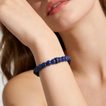 GTMJ Natural Lapis Lazuli Beads Bracelet for Women (6.8IN)