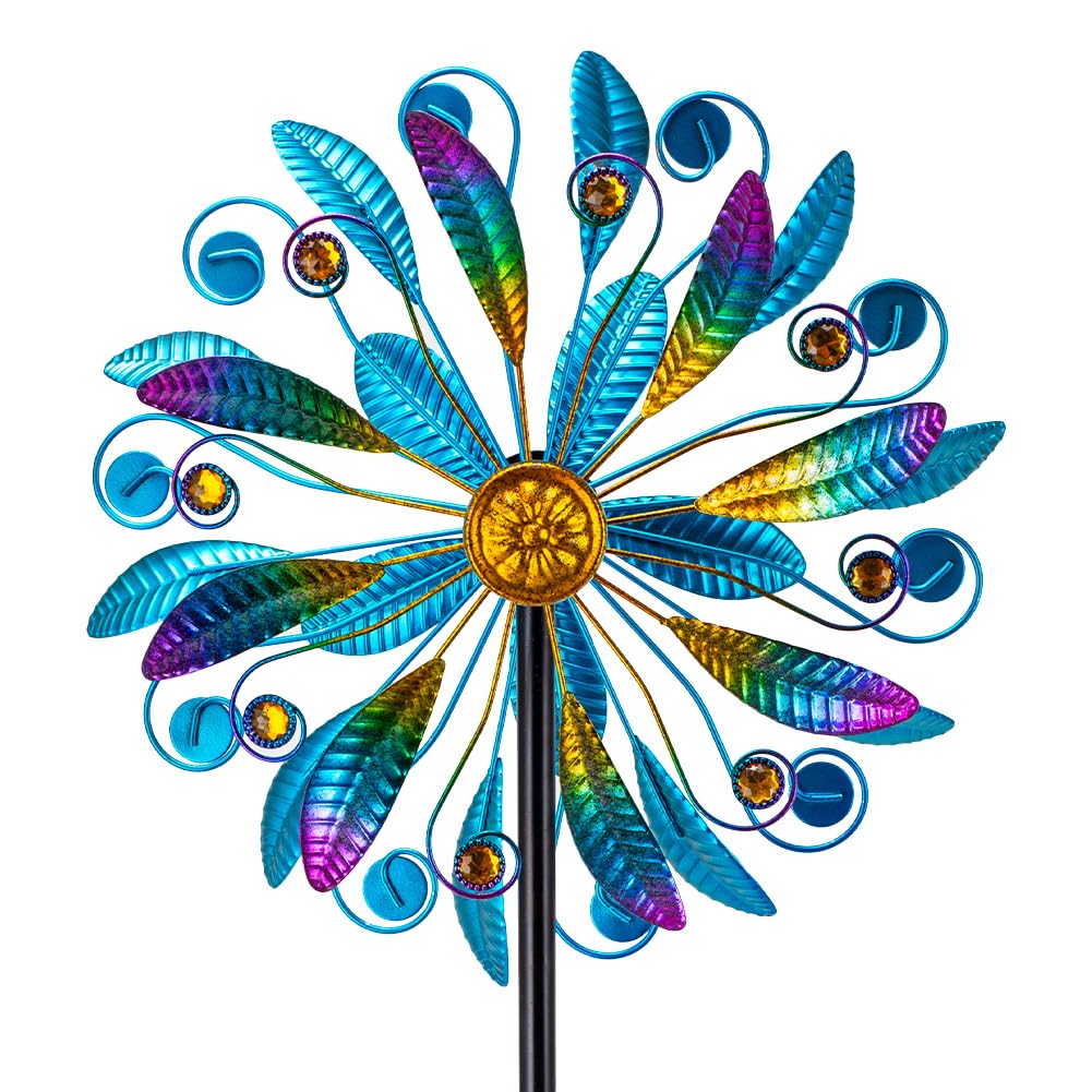 VEWOSTAR Metal Wind Spinners for Outdoor, 360° Spinning Wind Sculpture with Sturdy Metal Stake, Art Decor for Garden, Yard, Patio, Lawn - Ideal Gift for Family & Friends
