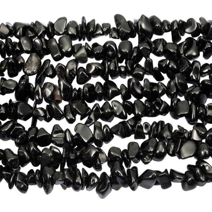 HAAMIIQII 5-8mm Natural Black Obsidian Chips Beads Irregular Chip Stones Loose Gemstone Energy Healing Beads for Jewelry Making Strand 30 Inch
