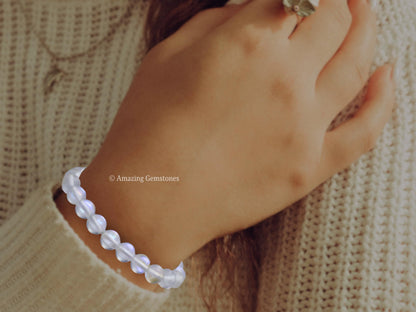 Amazing Gemstone Crystal Bracelet for Women Men's Gifts - Protection Healing Crystal Bracelet - 8mm Gemstone Beaded Stretchable Bracelet Pulseras Para Hombres Mujer Stocking Stuffers Mothers Day Gift (Rainbow Mermaid)