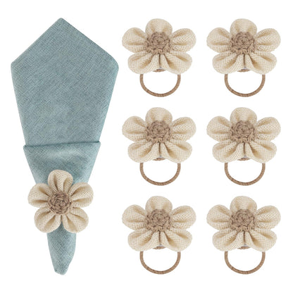 Napkin Rings Set of 6 Handmade Rustic Napkin Rings Reusable Boho Napkin Ring for Elegant Dining Table Decoration Perfect for Christmas, Thanksgiving, Wedding, Holiday, Everyday Use