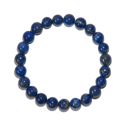 BANANE LAB Lapis Lazuli Bracelet 8mm - Real Natural Blue Stone Beaded Bracelets for Men Women - Standard 6.5" Wrist Fit with DIY Repair Kit (Elastic String & Extra Beads) - Protection Chakra Jewelry