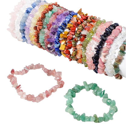 Erliway 7 Chakra Crystals Bracelet Irregular Beads Stretch Bracelet Healing Crystals Chips Bracelet Natural Gemstone Bracelets for Women Jewelry Reiki Meditation