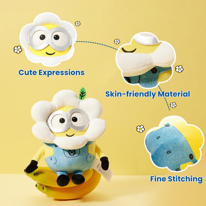 MINISO 9" Daisy Minions Stuffed Animals Plush Toys, Cute Sleeping Bedding Stuffed Animals Kawaii Plushies Pillow for Kids Toddler Toys Boys Girls