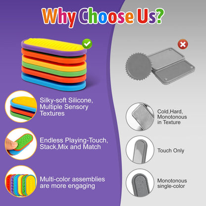 Ziogogco 6PCS Silicone Magnetic Slider Toys，for Adults & Teens, Relieves Stress and Anxiety in Children with Autism. A Must-Have Toy for Office Desk Toy, Stocking Stuffers for Women Men Teen Gift