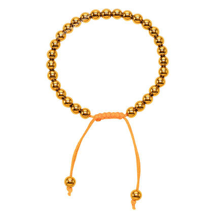 Golden Hematite Bracelet for Women Men's Gifts - Protection Healing Crystal Bracelet - 6mm Gemstone Beaded Adjustable Bracelet Pulseras Para Hombres Mujer Stocking Stuffers