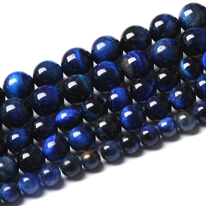 Lapis Lazuli Blue Tiger Eye Beads Natural Stone Round Loose Beads Energy Gemstone Healing Power for Jewelry Making 1 Strand 6mm 60pcs 15"