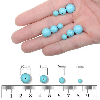 AD Beads Natural Gemstone Round Loose Beads 15" for Bracelet Necklace Earrings Jwelery Making Crafts DIY (10mm, Blue Turquoise)