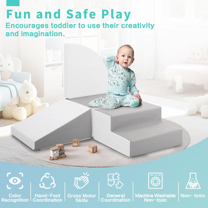 TODIBY Foam Blocks Climbing for Kids: Toddler Toys for Indoor and Outdoor Fun - Soft PU Leather Play Structure for Crawling and Sliding - Ideal for Playhouse and Play Gym Activities