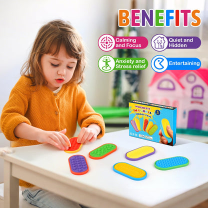 Ziogogco 6PCS Silicone Magnetic Slider Toys，for Adults & Teens, Relieves Stress and Anxiety in Children with Autism. A Must-Have Toy for Office Desk Toy, Stocking Stuffers for Women Men Teen Gift