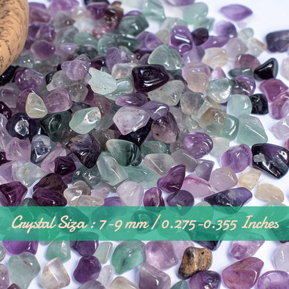 SigMntun Polished Fluorite Crystal Chips 200 Pcs - 0.3" 10 oz Tumbled Stone Chips Crushed Sea Glass Stones Healing Reiki Crystal Jewelry Making Home Decoration