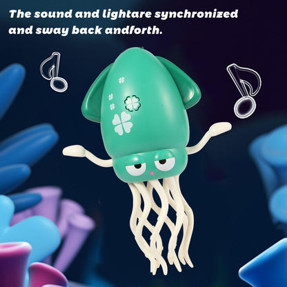 Anpole Electric Dancing Squid Toys，Automatic Obstacle Avoidance Sensor Toys Upright & Crawling Two Modes，Rechargeable Magic Dancing Music Squid for Kids Boy Girl Birthday Gifts