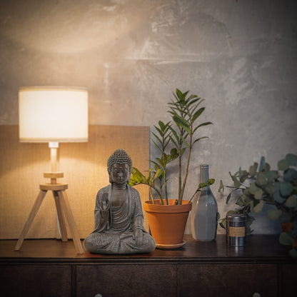 Leekung Buddha Statue for Home Decor,Buddah Statute Zen Decoration,Meditation Buddha Decor Brown 7 inch