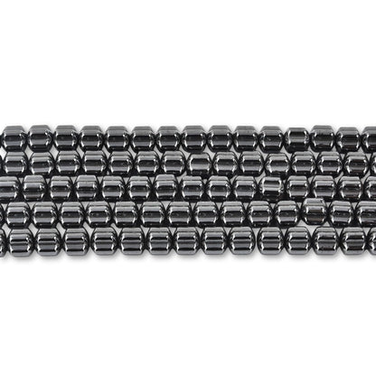 HAAMIIQII 65pcs 6mm Natural Black Hematite Loose Gemstone Beads Gear Shape Spacer Stone Beads for Jewelry Making DIY Bracelets Necklaces Crafting