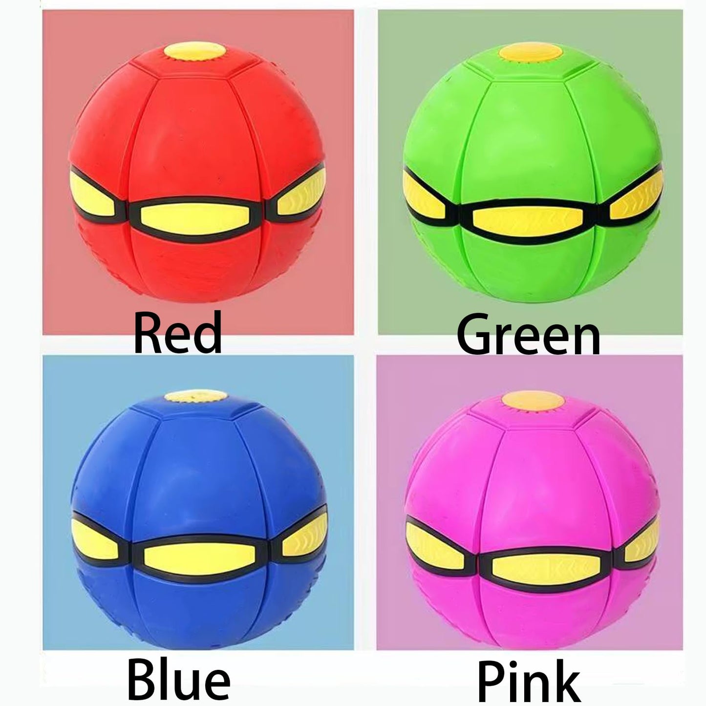 Magic Ball, Flying Saucer Bouncy Ball - Two Modes to Switch Freely, 6 LED Lights, Parent-Child Interaction, Indoor and Outdoor Holiday Games (Green + Blue + Purple + Red + Pink + Cyan)