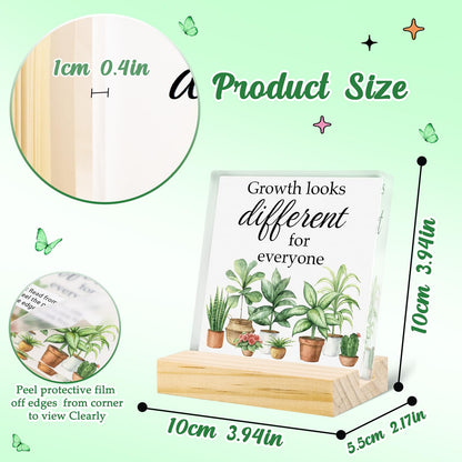 Motivational Acrylic Office Decor For Women Man Cute Plant Flower Desk Decor Sign Classroom Decorations Retirement Gift Green Desk Accessories For Farmhouse Home Bedroom
