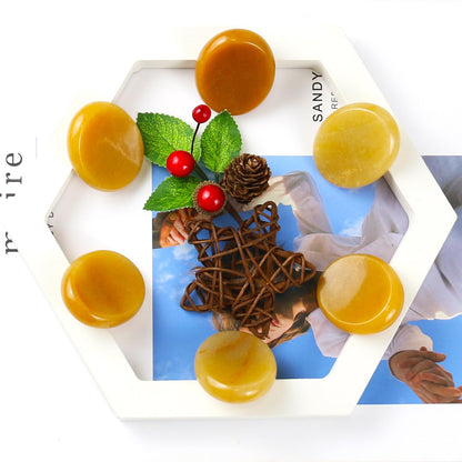 Nvzi Worry Stones Citrine Crystal, Chakra Crystals and Healing Stones, Oval Palm Stone, Thumb Stone, Crystals for Beginners, Spiritual Gifts for Women, Meditation Accessories (1PCS