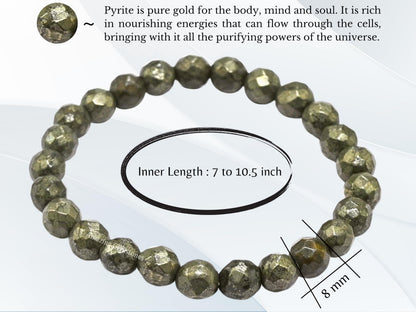 Amazing Gemstone Pyrite Bracelet for Women - Chakra Mens Bracelet Protection Crystals and Healing Stones - Blessing Bracelet Spiritual Meditation Gift Christmas Stocking Stuffers