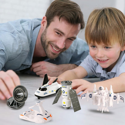Wbzle Rocket Ship Toy, UFO Spaceship Toy Set with Alien, Space Toys with Lights and Sound, Astronaut Figure Playset, STEM Toddler Educational Toys for Boys 4-6 Year Old