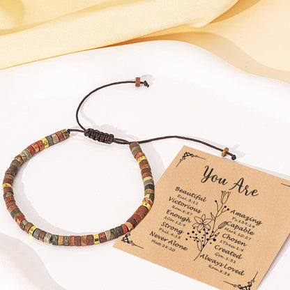 TAGOMEI Inspirational Gifts Bracelets for Women Healing Natural Stone Boho Beaded Bracelets