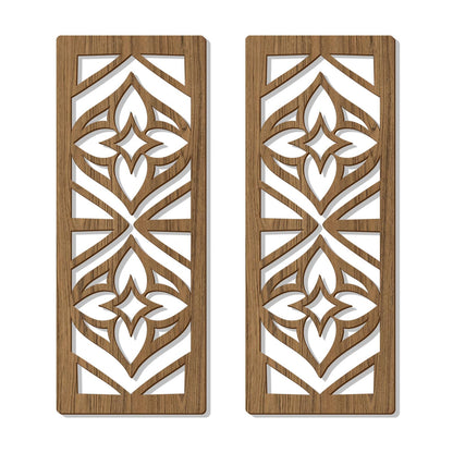 Zzbakress 2 Pcs Mid Century Modern Wall Decor Wooden Abstract Geometric Art for Home Living Room Bedroom (Style X)