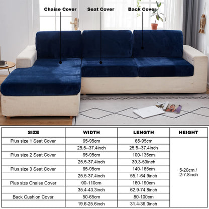 MIFXIN Velvet Stretch Pillow Cover Wear-Resistant Universal Sofa Couch Cushion Pillow Cover Cushion Sofa Decoration (Navy, Pillowcase)