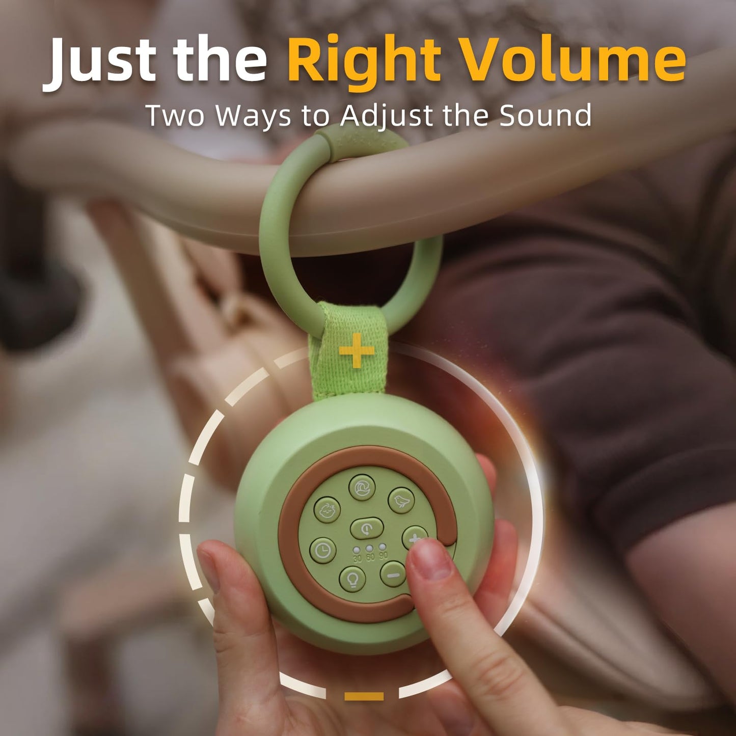 alilo Pocket Soother | Portable Sound Machine for Baby Kids | Night Light | 30 Soothing Sounds | Travel | White Noise | Timer | Memory Function | Sleep | Shush | Baby Shower | Newborn Gift | Avocado