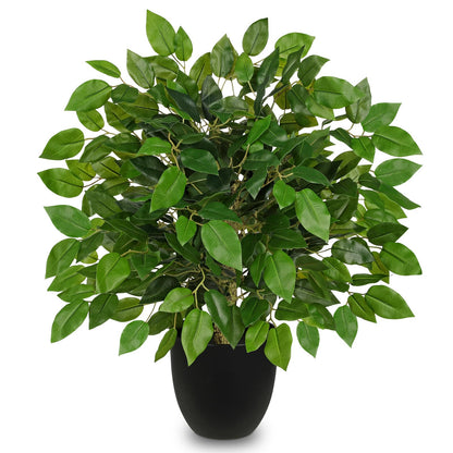GnFlus Fake Plant 19.6'' Small Artificial Plants Indoor Ficus Fake Potted Plant with 28 Branches Faux Tropical Silk Plants for Home Living Room Desk Office Table Kitchen Counter Shelf Décor