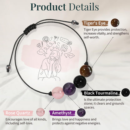 ZOKCC Crystal Healing Bracelets Gifts for Women: Mothers Day Gifts for Mom - Spiritual Natural Stone Empath Protection Bracelets Birthday Graduation Gifts for Friends Sister Mom Daughter