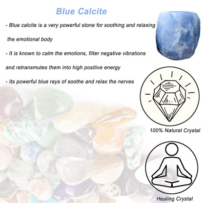 Erliway 1.25-2" Blue Calcite Raw Stone and Healing Crystals, Natural Rough Stone for Tumbling, Cabbing, Fountain Rocks, Decoration, Raw Crystal and Healing Stones for Polishing, Wicca & Reiki
