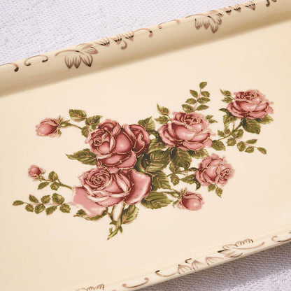 YOLIFE Ceramic Rose Serving Tray, Decorative Platter for Tea Party - 13.5 inch