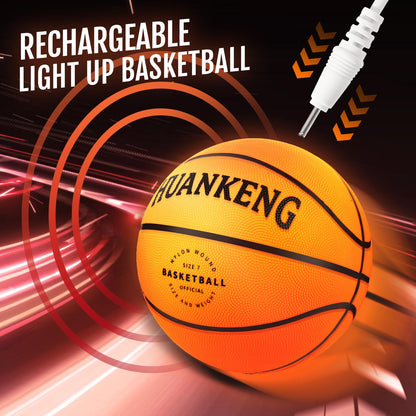 HuanKeng Upgrade Rechargeable Glow in The Dark Ball Toys Birthday Gifts for 6 7 8 9 10 11 12 13 14 15 Year Old Boys, Sports and Outdoors Light Up Ball Games for Teen, Kids Boys Toy Stuff Ages 6-15