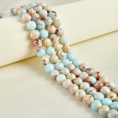 100pcs 8mm Snakeskin Imperial Beads Natural Gemstone Beads Round Loose Beads for Jewelry Making