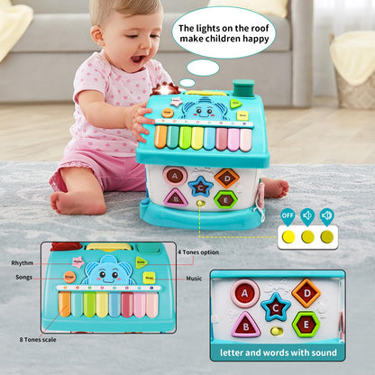 Ming You Toys for 1 Year Old Boys Gifts, 8 in 1 Functional Musical House Educational Baby Toys 12-18 Months Montessori Toy for One Year Old Boy Birthday Gifts