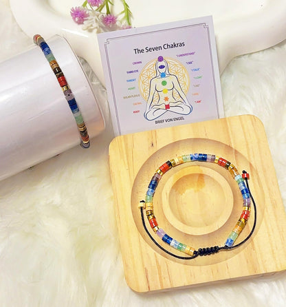 Brief von Engel Chakra Bracelets for Women, Healing Crystals Stones Bracelet, 7 Chakras Spiritual Crystal Bracelet Bangle, Yoga Meditation Relax for Womens Anxiety, Stress Relief Gifts For Women